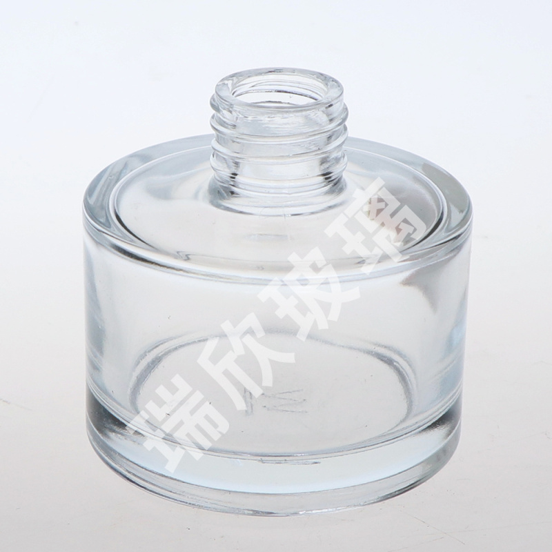 100 ml στρογγυλός τύπος γυάλινης φιάλης Reed Diffuser με κυλινδρικό καπάκι