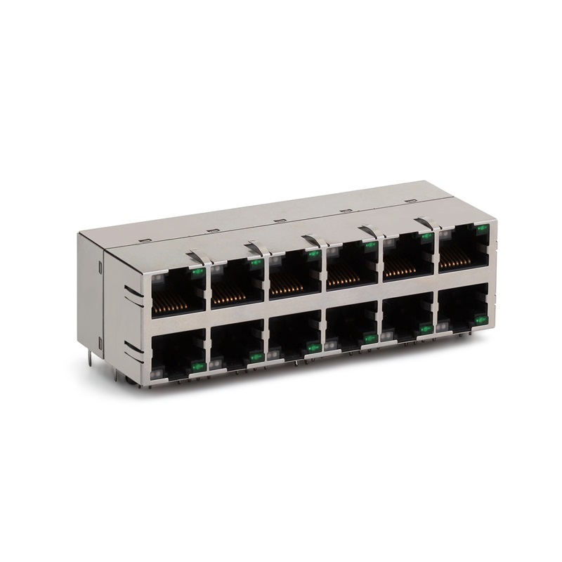 RJ45,2X6 (Φίλτρο), LED, Θήκη ασπίδας