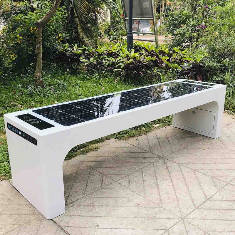 USB Player Outdoor Street Furniture Solar Powered Smart Garden Bench