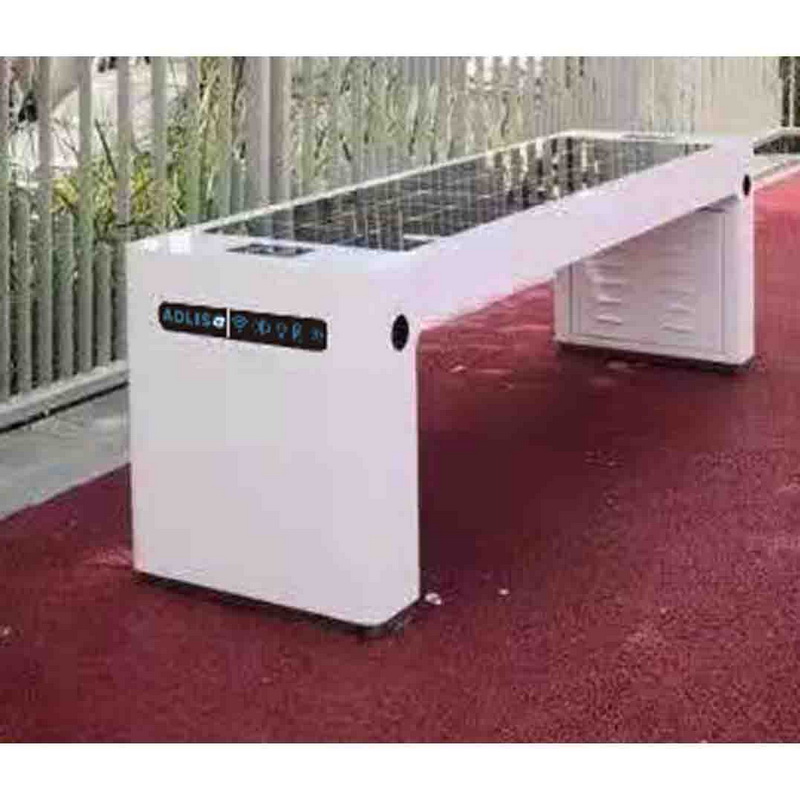 USB Player Outdoor Street Furniture Solar Powered Smart Garden Bench