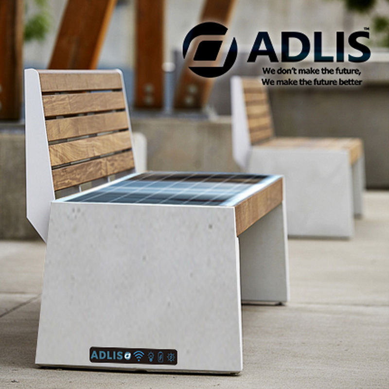 USB Charging Smart Wifi Πρόσφατος σχεδιασμός Smart Garden Bench With Solar
