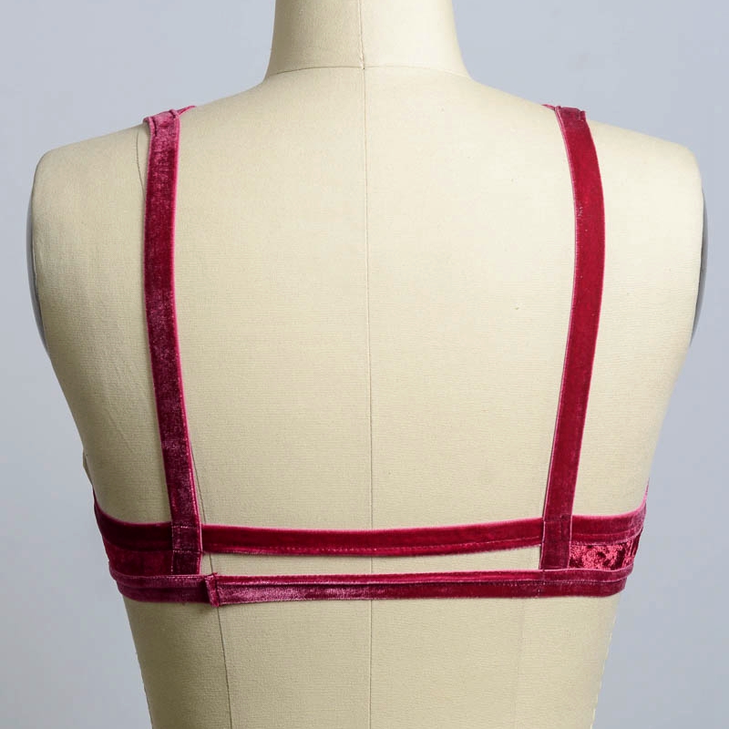 Ga-5313grace κορίτσι θρυμματισμένο βελούδο bralette bralette