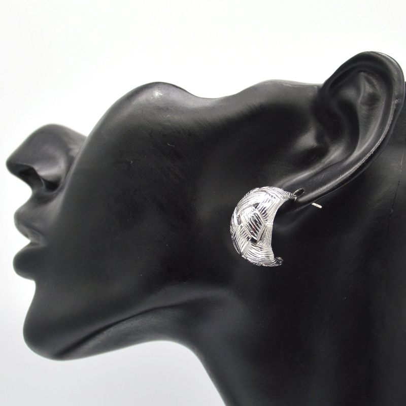 Ασημένια σκουλαρίκια γυναικεία σκουλαρίκια σκαλιστά στριφογυριστά, εργοστάσιο επεξεργασίας κοσμημάτων της Κίνας Ruifanbao