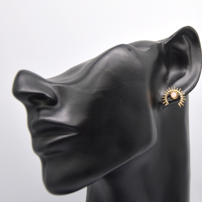 Επιχρυσωμένα αχάτη σκουλαρίκια, γυναικεία σκουλαρίκια από ανοξείδωτο ατσάλι και εργοστάσιο επεξεργασίας κοσμημάτων της Κίνας Ru...