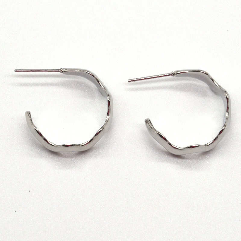 Σκουλαρίκια κυματισμού σε σχήμα C, γυναικεία μόδα και κομψά σκουλαρίκια, απλά, κομψά, casual και ευπροσάρμοστα ασημένια σκουλαρίκια. ...