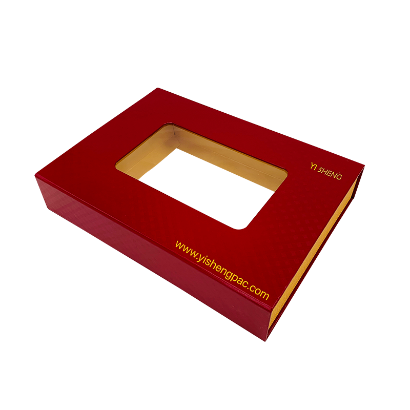 Κόκκινο κουτί δώρου Foil αποτυπωμένο λογότυπο παράθυρο PVC