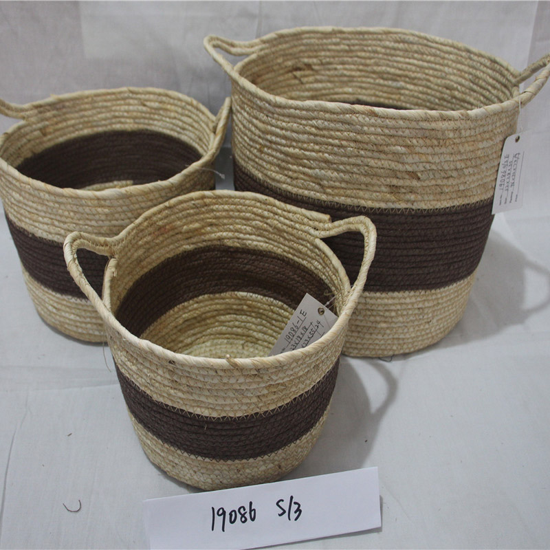 Κιβώτιο με χειρολαβές από ξύλινο καλάθι αποθήκευσης