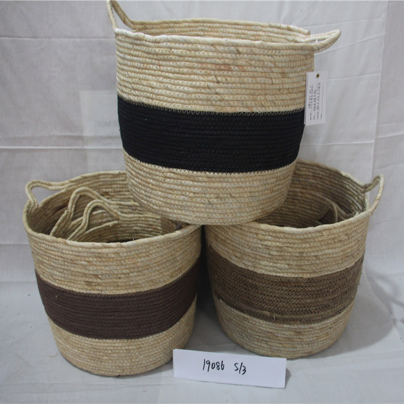 Κιβώτιο με χειρολαβές από ξύλινο καλάθι αποθήκευσης