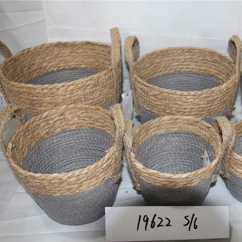 Πολύ καλό καλάθι με άχυρο μόδας και καλάθι αποθήκευσης για διακόσμηση σπιτιού