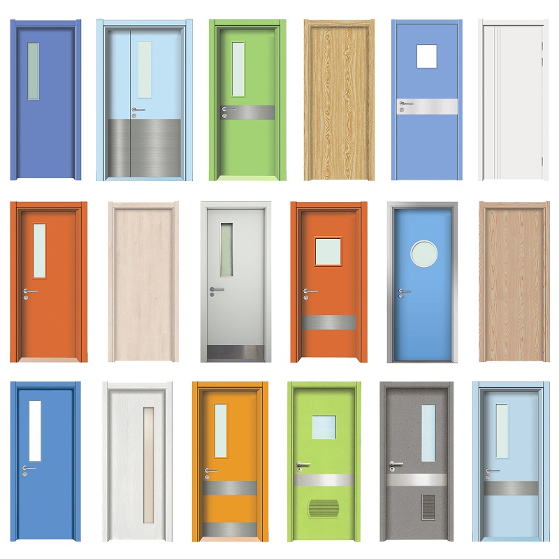 Κινεζικό εργοστάσιο γυαλί πτυσσόμενο Cleanroom Σχολική ξύλινη πόρτα υψηλής ποιότητας Pvc Πτυσσόμενο Icu δωμάτιο πόρτα ασφαλείας