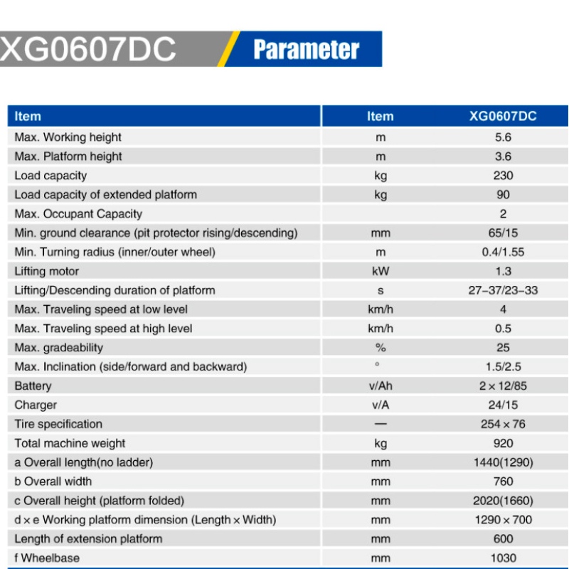 SCISSOR LIFTS XG0607DC