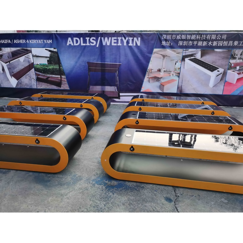 Muliti Function Wireless Φόρτιση LED Strip Light Φτηνή τιμή εργοστασίου Solar Smart Bench
