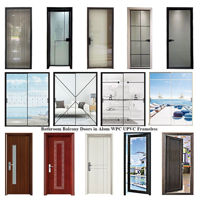 Hot Sellang Wood Glass Design Hotel Door Doors Wooden Wpc Multifical Wooden Designer Doors Tempered Glass Bathroom Professional Carving Toilet Price Philippins