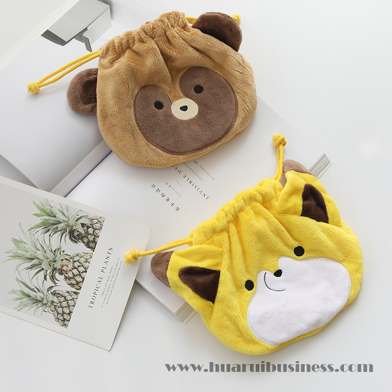 κοντό αρκουδάκι και αγκίστρι αλεπούς, τσάντα αποθήκευσης με σπάγγο, πλαστική σακούλα