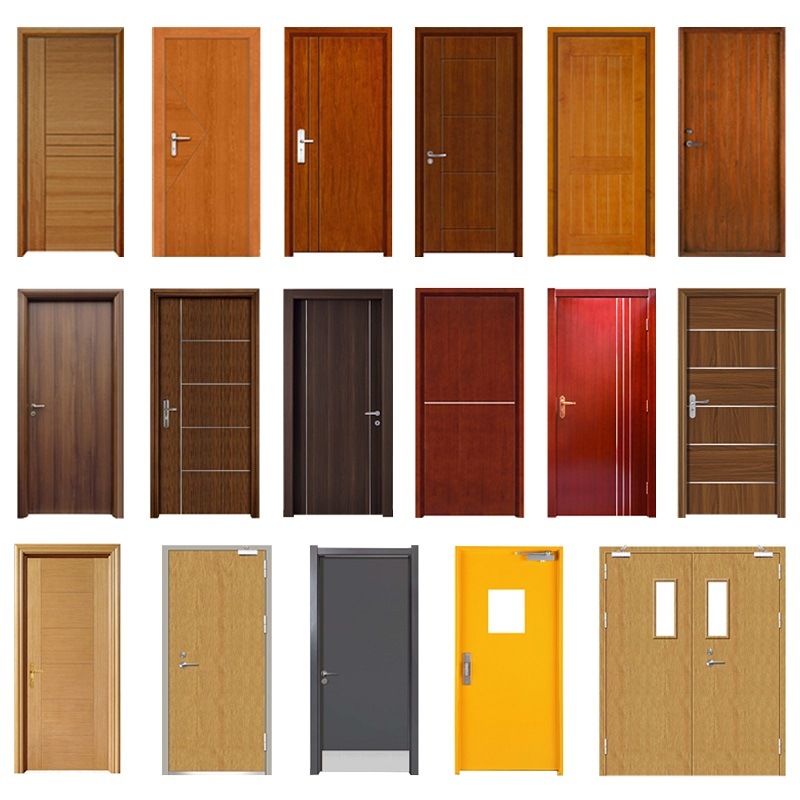 Chinese Factory Manufaceter Fd30 Steel Fire Door Plain Solid Wood Doors High Quality Ul Certifed Wooden Modern Design Wood Doors Cheap Veneer Wood Proof Doors