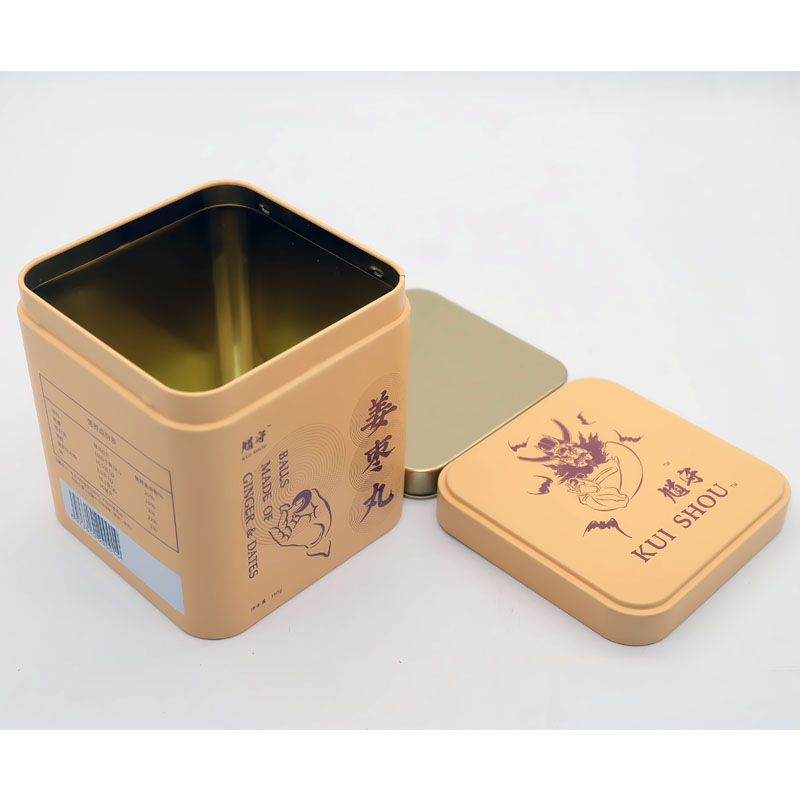 τετραγωνικό κουτί κασσίτερου τσαγιού