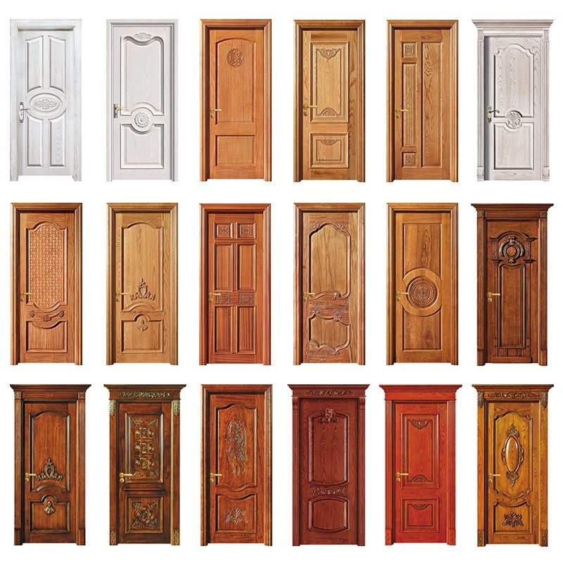 Φτηνές διακοσμητικές ξύλινες πόρτες Dubai Teak Wood Price στην Ινδία Προσαρμοσμένη Ελαττωματική Ελαττωματική Πόρτα Πολωνική Ξυλεία Καλλ...