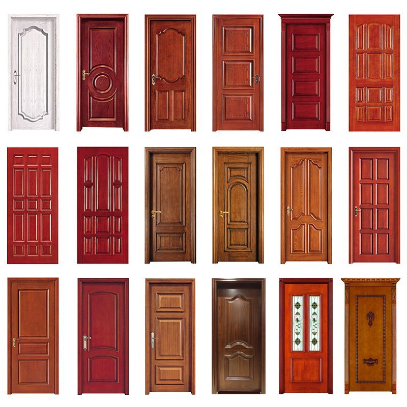 Σχεδιασμός ρυθμίσεων Wpc Wooden Doors New Product Solid with Stained Glass Inspect Panel Flush Wooden Flush Wood Design Chinese Factory Style Wooden Timber Flush Swing Single Wood Veneer Doors Insult Plywood Door