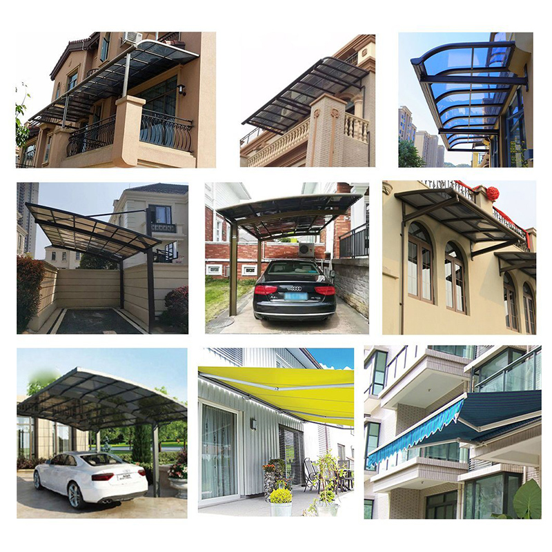 New Design Awning Modern Aluminum Candilever Carport Brand New Polyανθρακant Front Door Window Awning Patio Roof Aluminium Sunshading Carport Hot Selling Front Door Window Awning Modern Tent Sunshading Carport