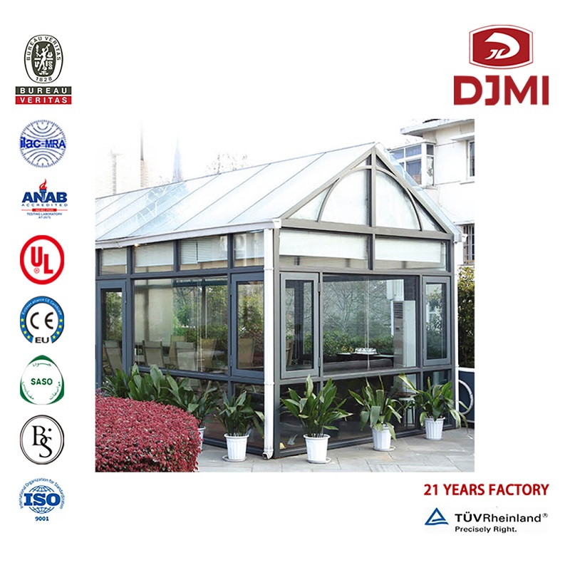 Design Aluminum Conservatory Glass Sunroom Multivatium Winter Garden Balcony Tea House Glass Sun Room Professional Veranda Sunroom House Shanghai Factory Best Seller New Desiginum Glass Room
