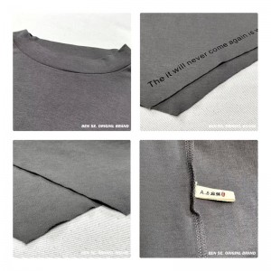 Χαλαρός σχεδιασμός Minimalist Round Collar style Stized μανίκι style Casual Solid color βαμβακερό και λινό υπερμεγέθη προσαρμοσμένα 12631 T-shirt