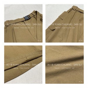 Χαλαρός σχεδιασμός Minimalist Straight στυλ Τυχαίο στερεό χρώμα βαμβακιού και λινών υπερμεγέθη προσαρμοσμένα προσαρμοσμένα σε Midi Skirt 16525