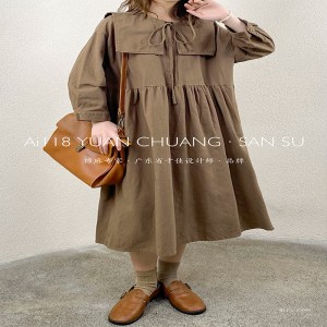 Χαλαρός σχεδιασμός Minimalist Stylist Casual Solid color Τυποποιημένο χρώμα βαμβακιού και λινό υπερμεγέθη προσαρμοσμένο 15608 Shirt Dresses