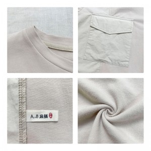 Σχέδια εύκαμπτης τοποθέτησης Minimalist Round Collar Stized μανίκι style Casual Solid color βαμβακερό και λινό υπερμεγέθη προσαρμοσμένα 12635 Swatshirts