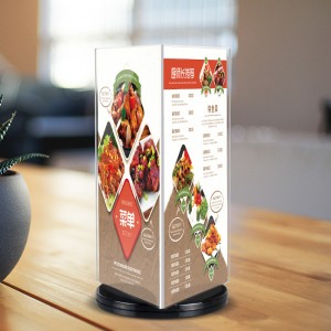 TMJ -550 Χονδρική τιμή Προσαρμοσμένο Ακρυλικό σύμβολο Clear Restaurant Menu Stand