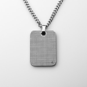 Στιλ Άνδρες από ανοξείδωτο ατσάλι (ΣτΜ: Engrable Dog Tag Pendant) με το κολάρο τύπου Cubic Zirconia Stone Fence