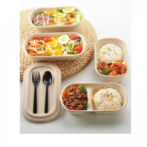 Οβάλ κουτιά γρήγορου φαγητού, βιοαποικοδομήσιμα δοχεία συσκευασίας τροφίμων μπασέ με καθαρό κάλυμμα