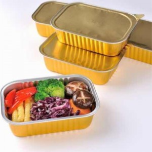 Αναλώσιμα τρόφιμα Χρήση αλουμινόχαρτο Takeaway Food Container Biodegradable Aluminum Foil Food Lunch Box