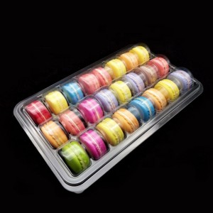Προσαρμοσμένα μεγέθη κουτιά macarons 24 διαμερίσματα διαυγή κουτιά συσκευασίας καραμελών κουτί blister