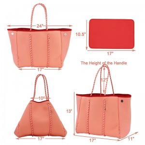 Προσαρμοσμένη αδιάβροχη διάτρητη τσάντα παραλίας από νεοπρένιο με θήκη από νεοπρένιο