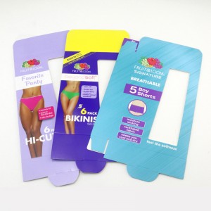 Ενδείξεις ενδυμάτων Εσώρουχα Εσώρουχα Κουτί, Κάρτα παραθύρου.