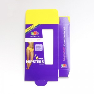 Ενδείξεις ενδυμάτων Εσώρουχα Εσώρουχα Κουτί, Κάρτα παραθύρου.