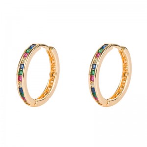 Ins ευρωπαϊκά και αμερικανικά πολύχρωμα σκουλαρίκια κύκλων, σκουλαρίκια μικρού κύκλου, γεωμετρικά σκουλαρίκια, θηλυκά χρώματα δι...