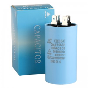 CBB60 Capacitor 450V 20UF 40/85/21 B CQC για κλιματιστικό και ψυγείο