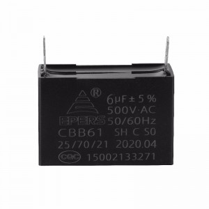 6UF 500V 50/60Hz CBB61 Ανεμιστήρας πυκνωτών