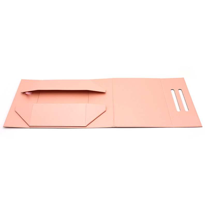Προσαρμοσμένο λογότυπο τυπωμένο πτυσσόμενο χαρτί επίπεδη συσκευασία καλλυντικά δώρο συσκευασία ροζ μαγνητικά κουτιά με λαβή