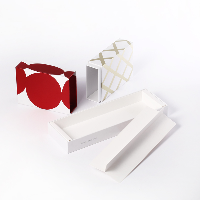 Προσαρμοσμένο υψηλής ποιότητας άκαμπτο χαρτί διπλό συρραφή συρόμενο κουτί συσκευασίας για δώρο