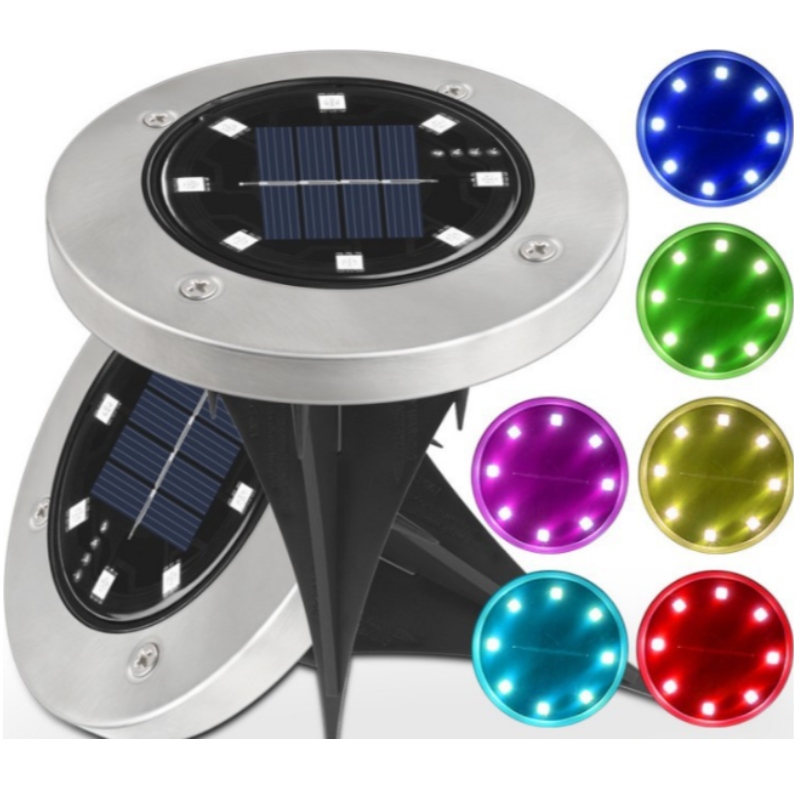 Αδιάβροχη 8 LED IP65 Ηλιακή τροφοδοτείται κάτω από εδάφους πάρκο Lamp εξωτερική γκαζόν Pathway Garden LED Ηλιακή φώτα εδάφους με επαγωγή