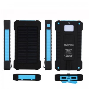 Ηλιακή ισχύς Τράπεζα Dual USB Power Bank 20000MAH Αδιάβροχο φορτιστή μπαταρίας Εξωτερικός φορητός ηλιακός πίνακας με LED Light