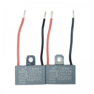 3.2UF 250V με καλώδια lou CBB61 πυκνωτής για ανεμιστήρα AC