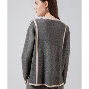 Casual μόδας Ευέλικτο πλεκτό λινό σύνολο δύο τεμαχίων 68008#