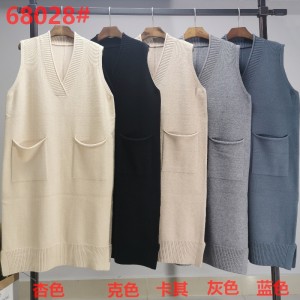 Μοντέρνα τάση casual joker πλεκτό V-λαιμό Vest 68028#