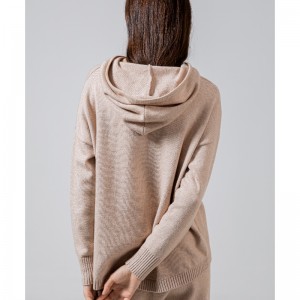 Απλό και απλό πλεκτό hoodie και ενιαία κορυφή 68036#