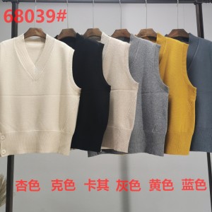 Μόδα τάση απλό τζόκερ αναψυχής βάσης πλέξιμο γιλέκο 68039#