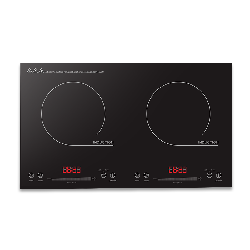 Διπλό 3400W Επαγωγική εστία επαγωγής μαγειρέματος με εξαιρετικά λεπτό σώμα Δύο κουζίνα επαγωγής καυστήρα, BSCI, ISO, CE, RoHS