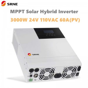 Srne 3000W All-in-One MPPT Hybrid Solar Inverter 24V 110Vac Pure Sine Wave Max 100V 60A 50Hz 60Hz μετατροπέας φόρτισης πλέγματος